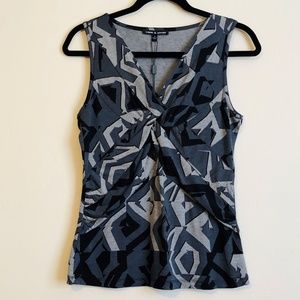 NWT Cable & Gauge Grey Pattern Sleeveless Blouse M
